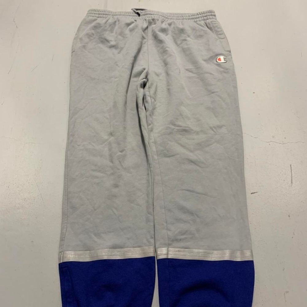 Vintage Champion Grey Blue Colorblock Sweatpants 2XL